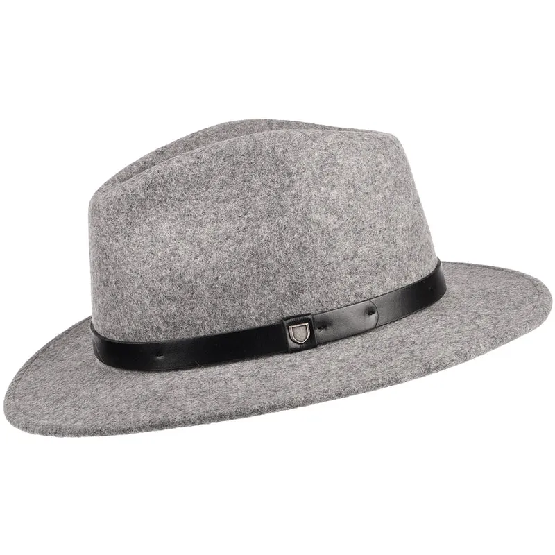 Chapeau Fedora en Laine Feutrée Messer gris chiné BRIXTON