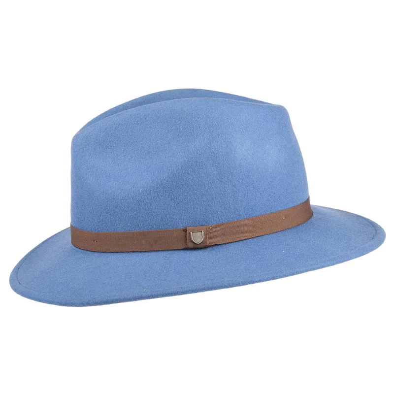 Chapeau Fedora en Laine Feutrée Pliable Messer bleu ardoise BRIXTON