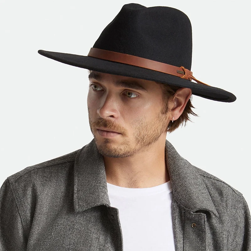 Chapeau Australien en Laine Feutrée Field Proper noir BRIXTON