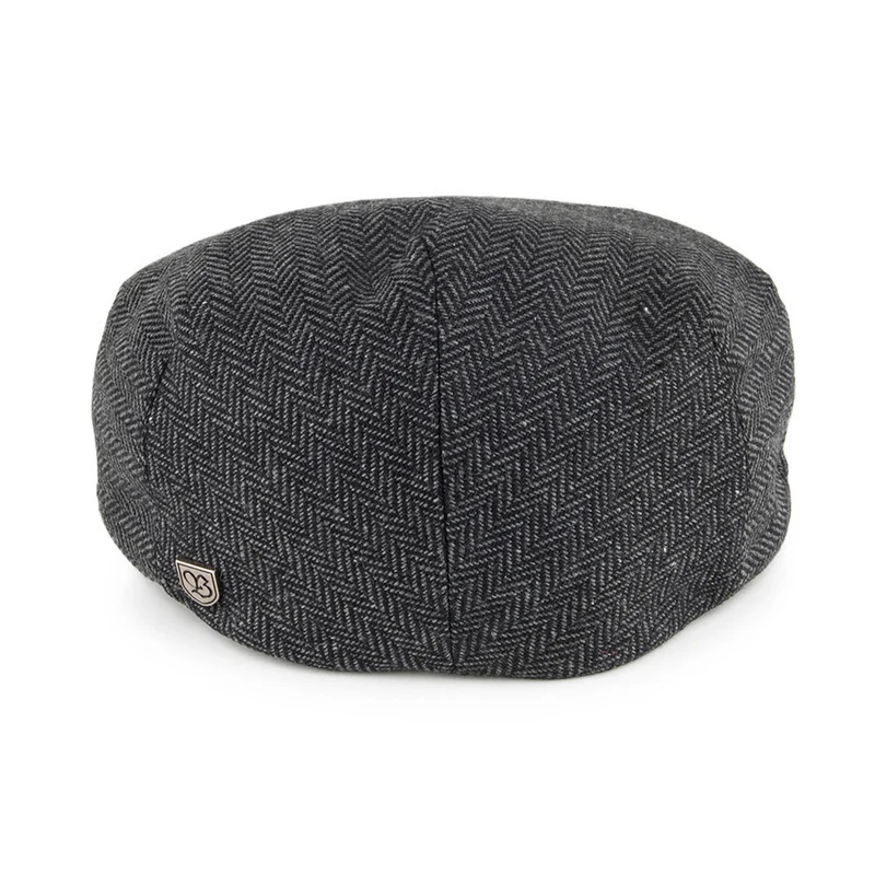 Casquette Plate Hooligan à chevrons gris-noir BRIXTON