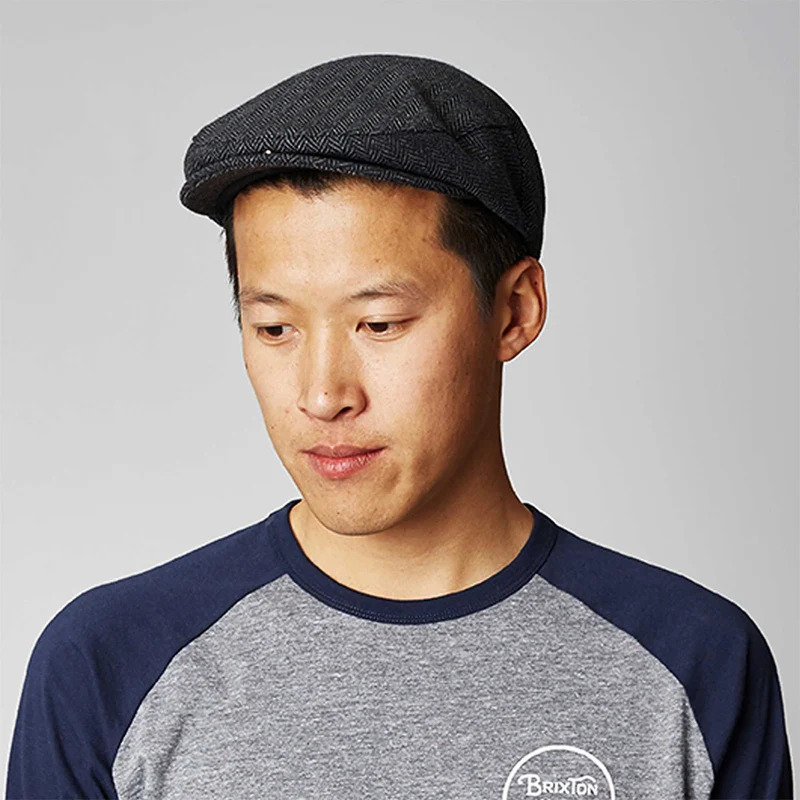 Casquette Plate Hooligan à chevrons gris-noir BRIXTON