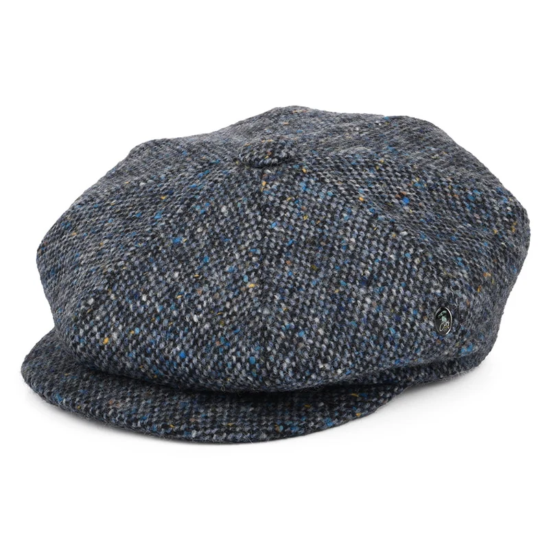 Casquette Gavroche en Tweed du Donegal Chiné bleu CITY SPORT
