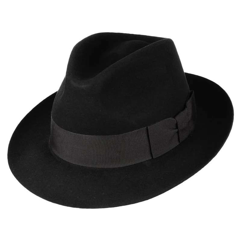 Chapeau Fedora en Feutre de Castor Canterbury noir CHRISTYS