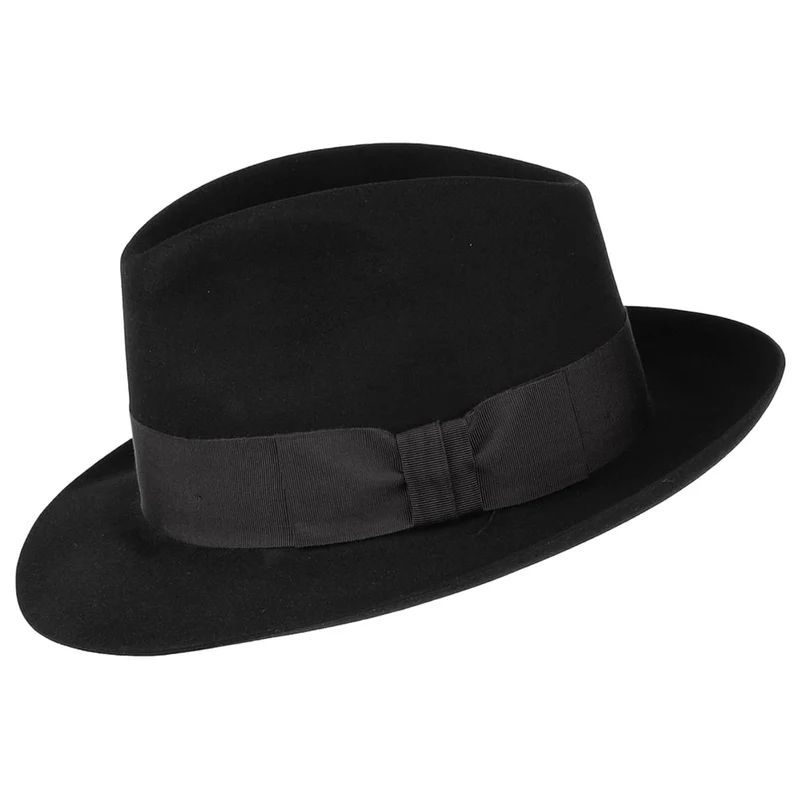 Chapeau Fedora en Feutre de Castor Canterbury noir CHRISTYS