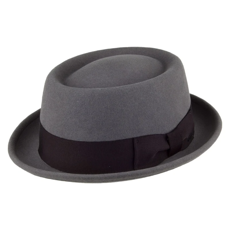 Chapeau Pork Pie en Laine Feutrée Déformable Hydrofuge Darron vert-de-gris BAILEY