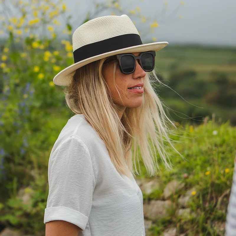 Chapeau Fedora Été en Paille Summer C- Crown ivoire JAXON & JAMES