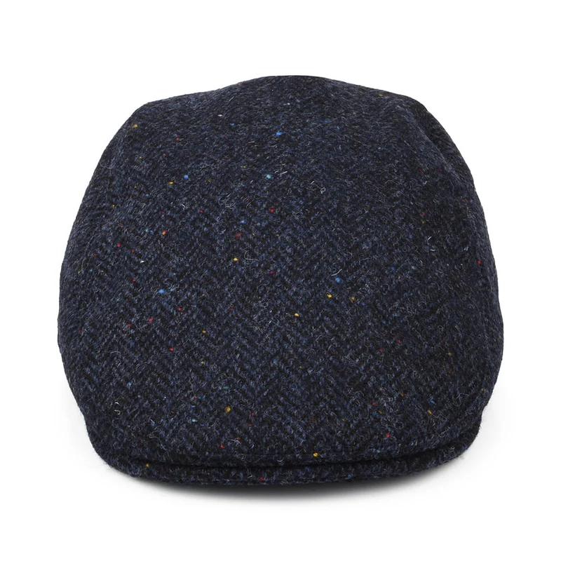 Casquette Plate en HARRIS TWEED à Protège-Oreilles Oban bleu marine FAILSWORTH