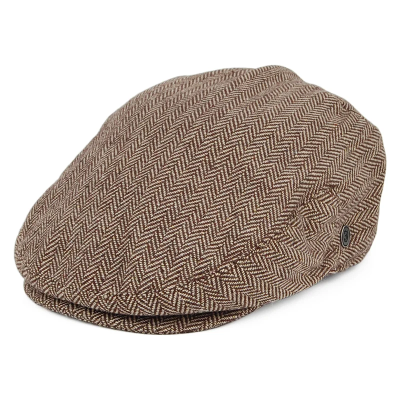Casquette Plate à Chevrons marron foncé JAXON & JAMES