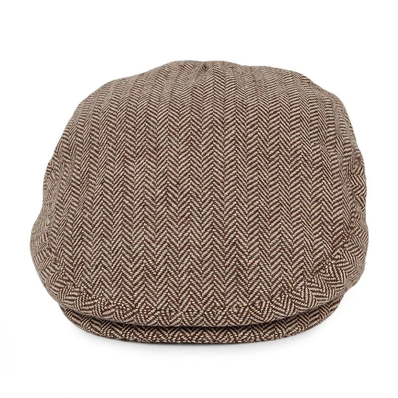 Casquette Plate à Chevrons marron foncé JAXON & JAMES