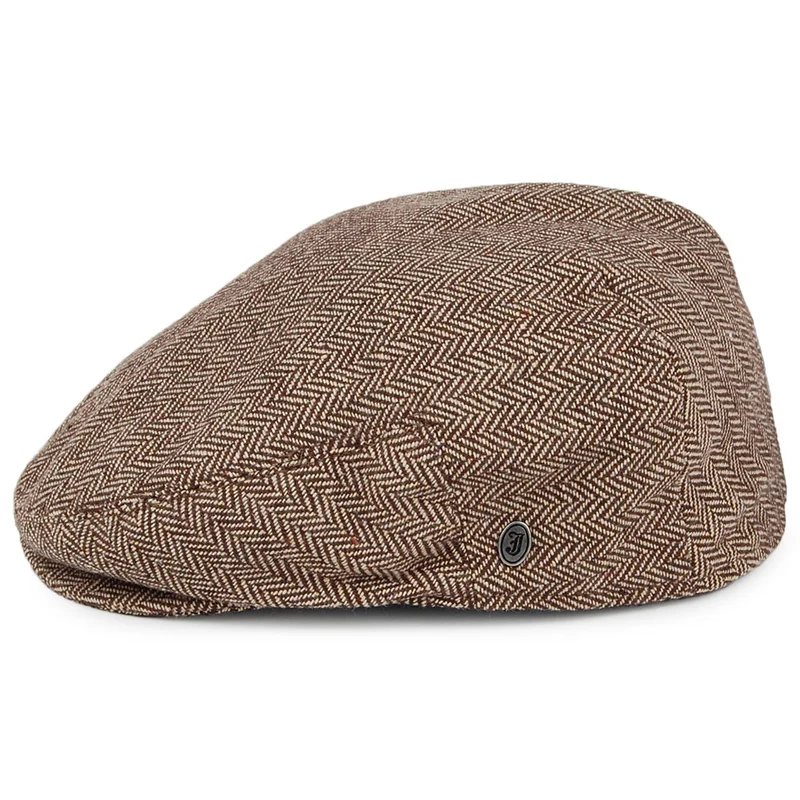 Casquette Plate à Chevrons marron foncé JAXON & JAMES