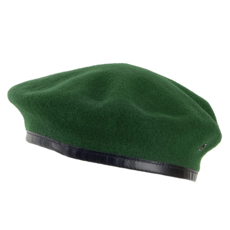 Béret Militaire Français en Laine Mérinos vert HÉRITAGE PAR LAULHÈRE