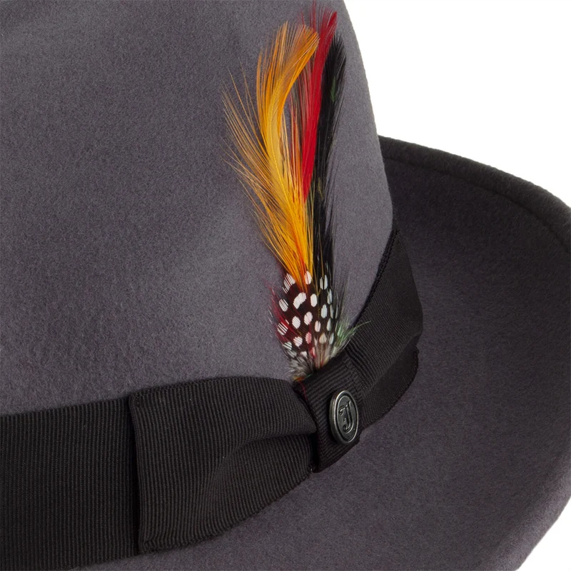 Chapeau Fedora Déformable Pinch Crown gris JAXON & JAMES