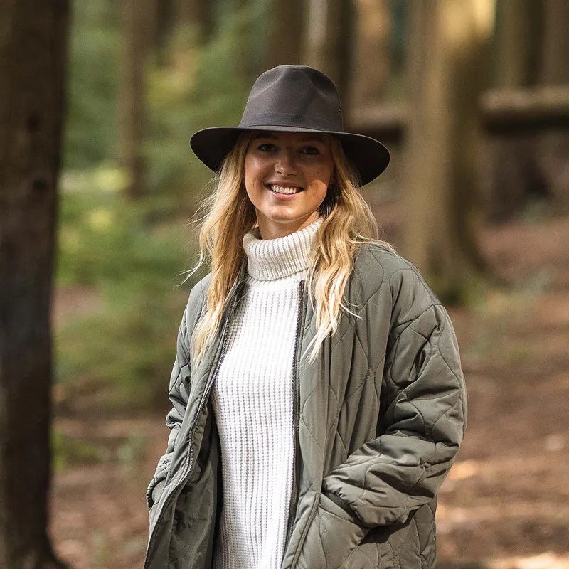 Chapeau Fedora Safari en Toile Cirée olive JAXON & JAMES - VENTE EN GROS