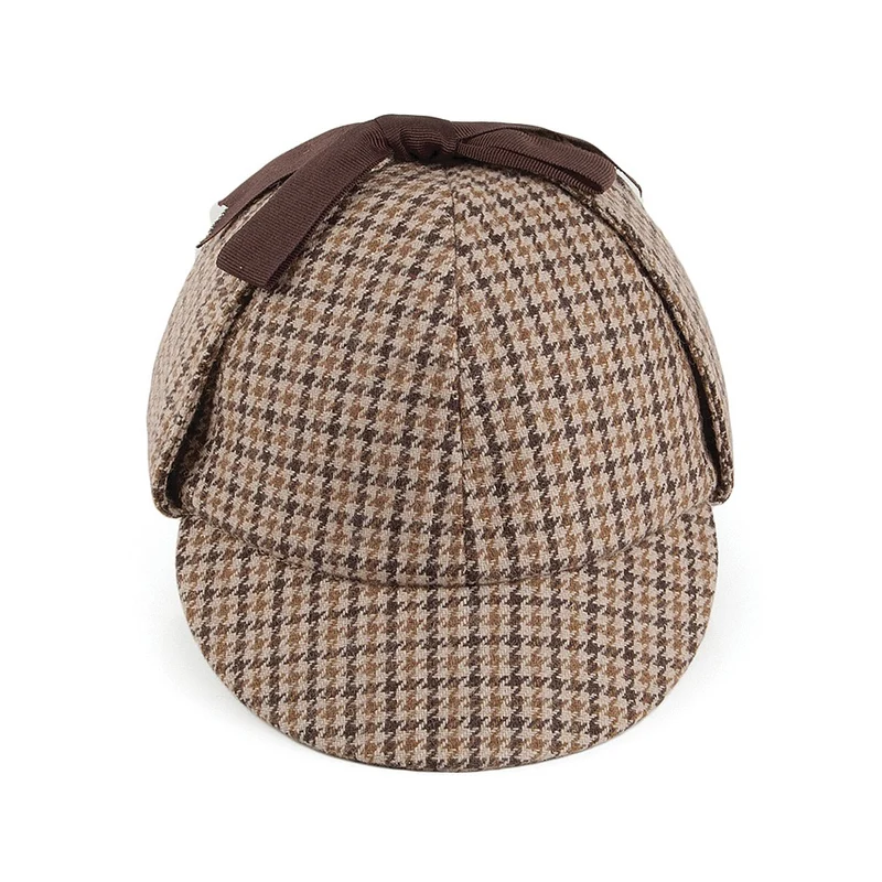 Chapeau Sherlock Holmes à motifs en pieds de poule JAXON & JAMES - VENTE EN GROS