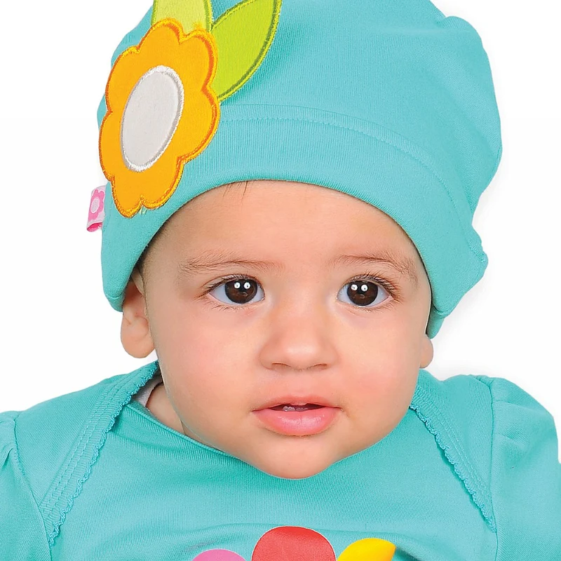Chapeau Bébé Poppy The Peacock vert OLIVE & MOSS