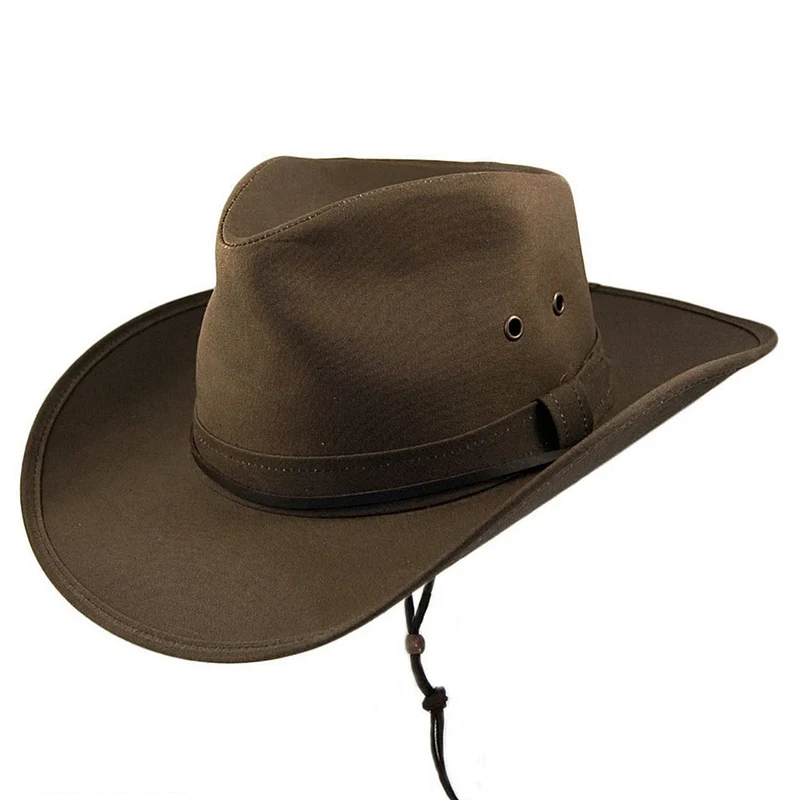 Chapeau Australien en Toile Cirée marron JAXON & JAMES - VENTE EN GROS