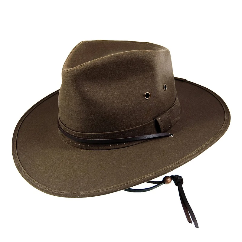 Chapeau Australien en Toile Cirée marron JAXON & JAMES - VENTE EN GROS