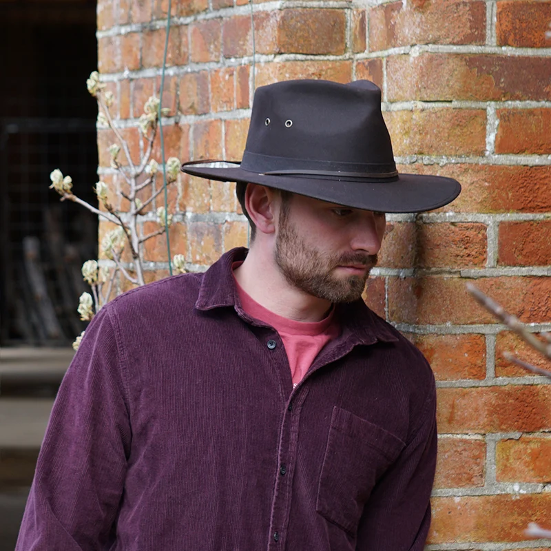 Chapeau Australien en Toile Cirée marron JAXON & JAMES - VENTE EN GROS