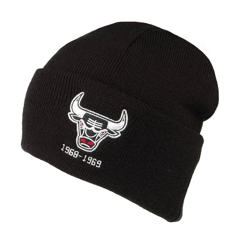 Bonnet NBA Team Logo Cuff Knit Chicago Bulls noir MITCHELL & NESS