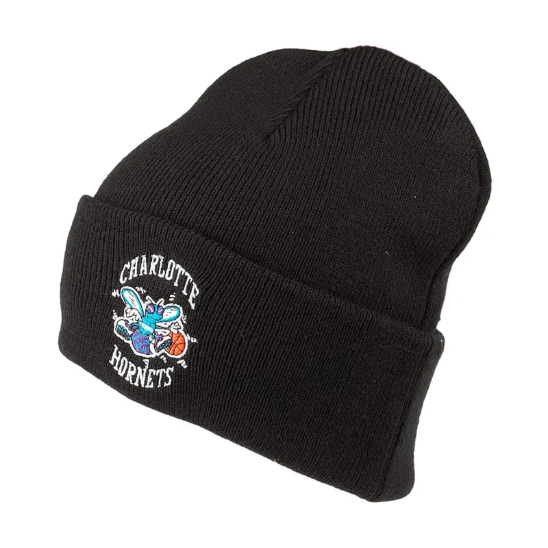 Bonnet NBA Team Logo Cuff Knit Charlotte Hornets noir MITCHELL & NESS