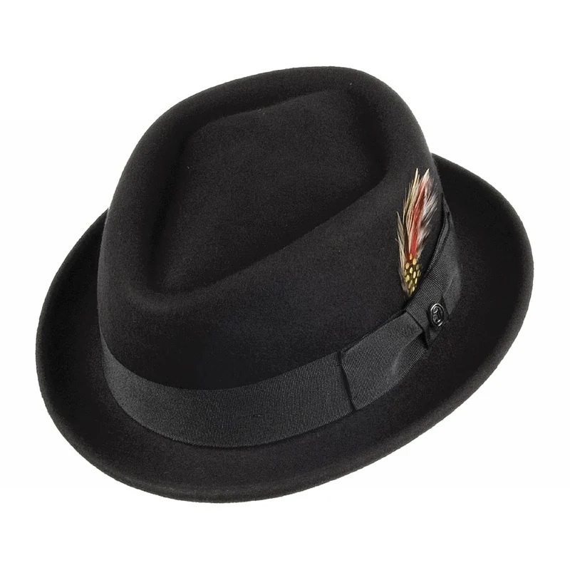 Chapeau Pork Pie Diamond Crown noir JAXON & JAMES - VENTE EN GROS