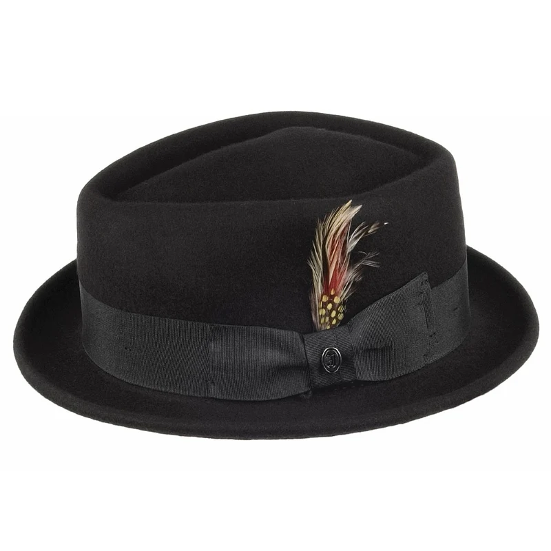Chapeau Pork Pie Diamond Crown noir JAXON & JAMES - VENTE EN GROS