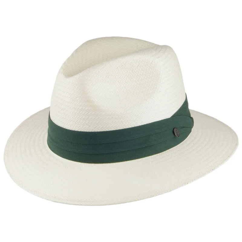 Chapeau Fedora Safari en Paille Toyo avec Bandeau olive JAXON & JAMES - VENTE EN GROS