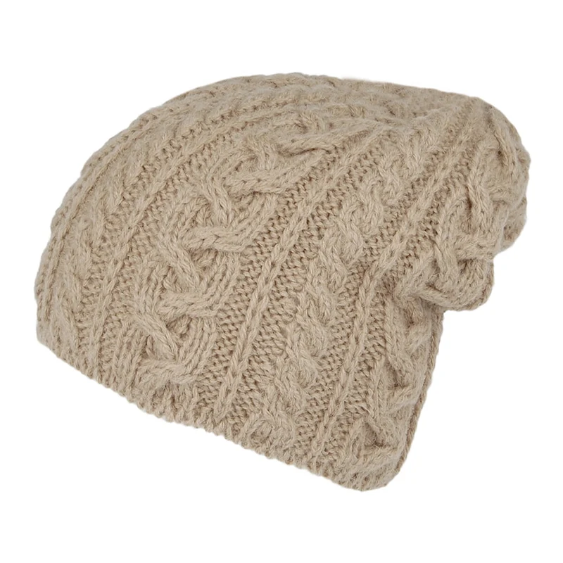 Bonnet Long en Laine d'Alpaga Super Douce camel HIGHLAND 2000
