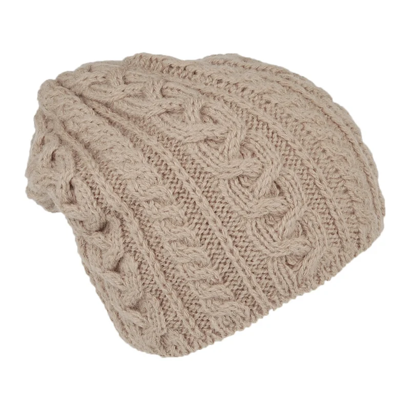 Bonnet Long en Laine d'Alpaga Super Douce camel HIGHLAND 2000