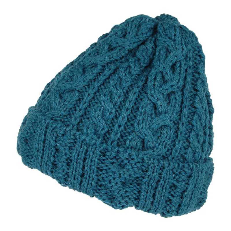 Bonnet Long en Laine Anglaise bleu sarcelle HIGHLAND 2000