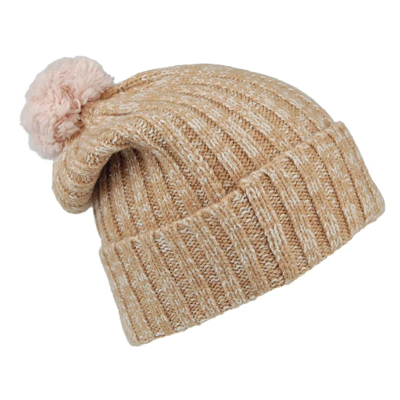 Bonnet à Pompon en Laine Recyclée Pom marron-clair PATAGONIA