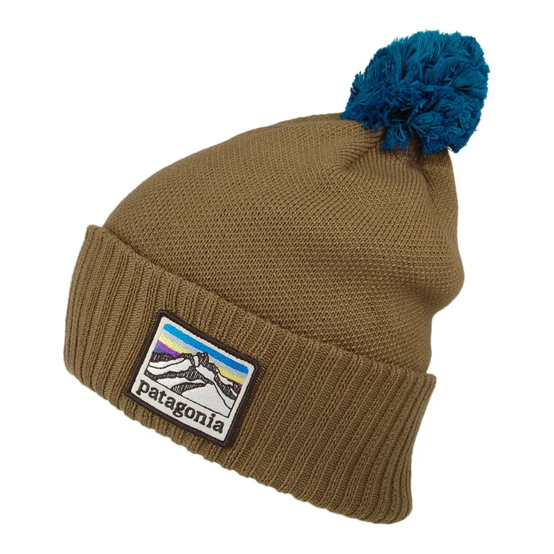 Bonnet à Pompon Line Logo Powder Town marron PATAGONIA