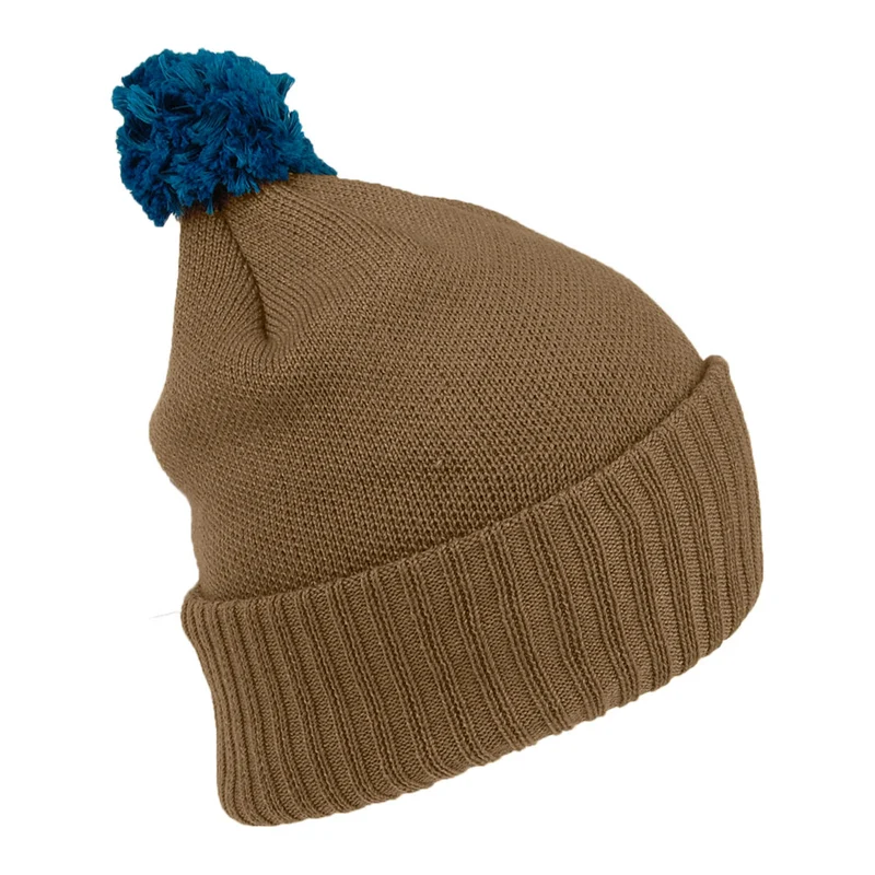 Bonnet à Pompon Line Logo Powder Town marron PATAGONIA