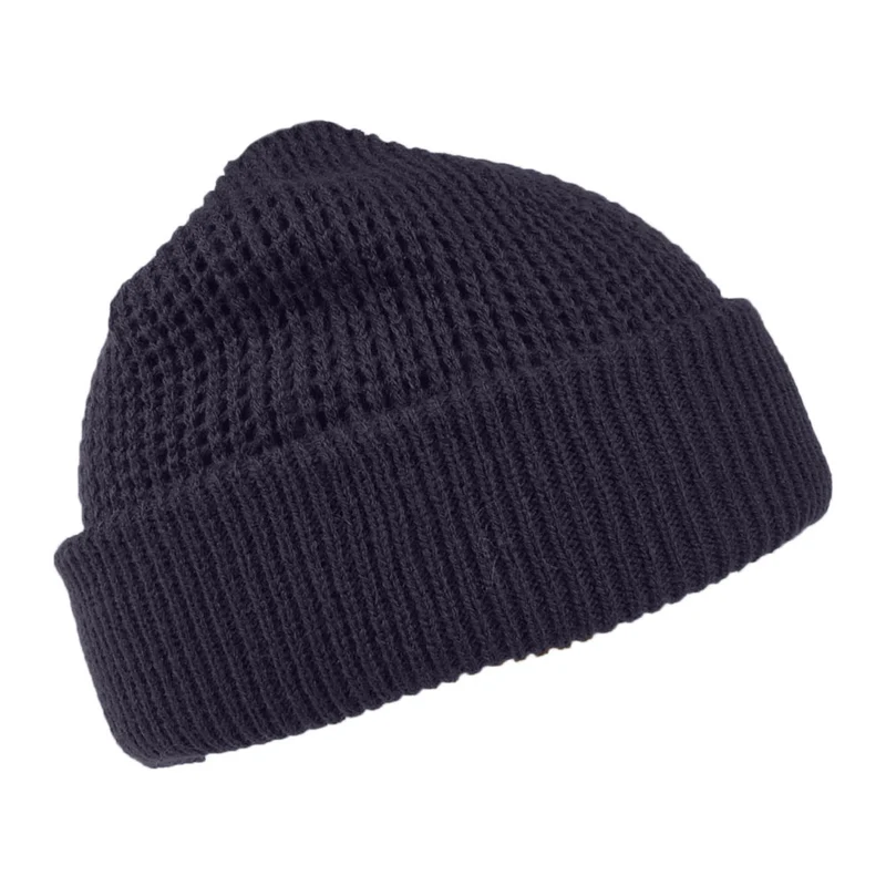 Bonnet à Revers Maille Gaufrée Adas bleu marine BARTS