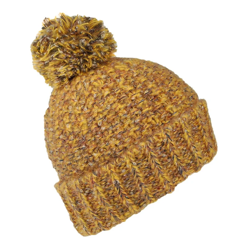 Bonnet à Pompon Grosse Maille Aitane jaune BARTS