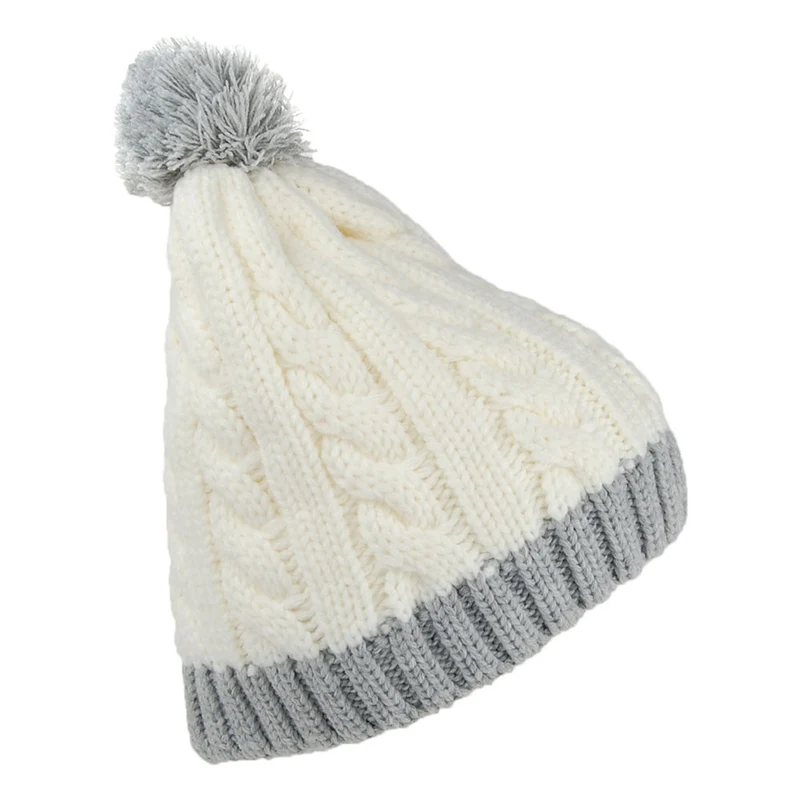 Bonnet à Pompon Bicolore blanc-gris ADIDAS