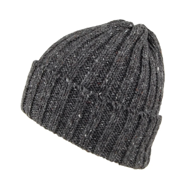 Bonnet à Revers Kilcarra en Laine anthracite HIGHLAND 2000
