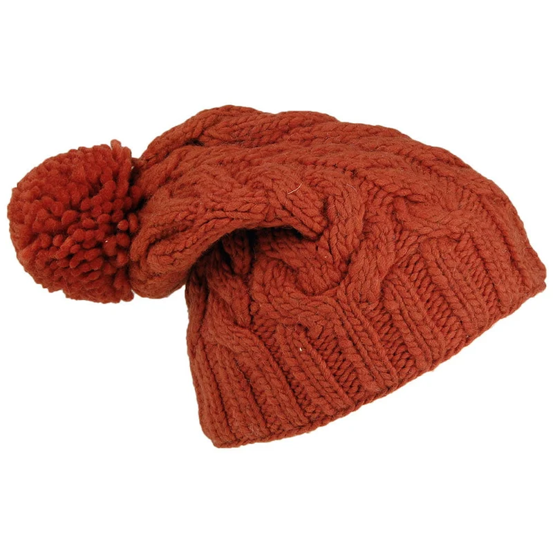 Bonnet Long à Pompon ocre KUSAN