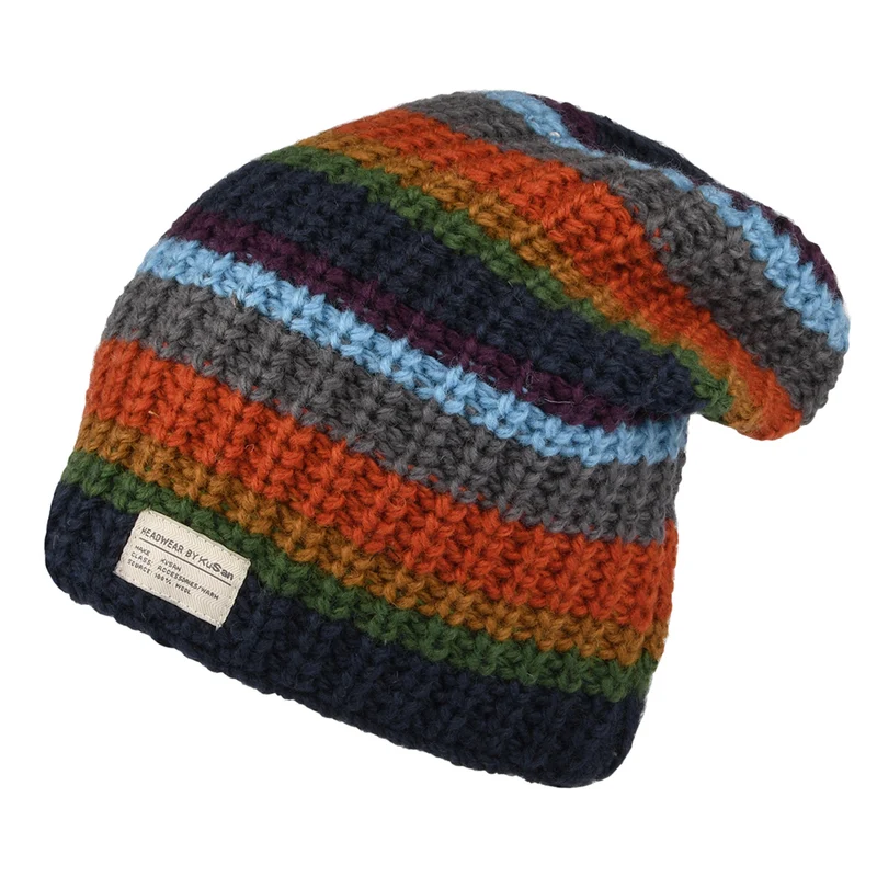 Bonnet Long Cardi bleu marine-orange KUSAN