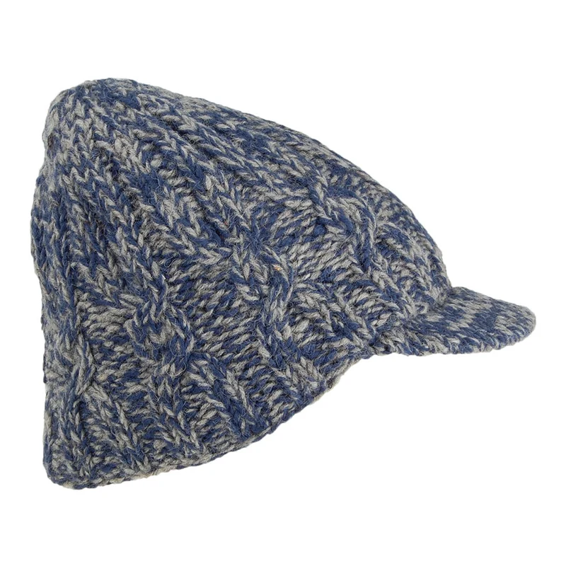 Bonnet à Visière à Torsades bleu KUSAN