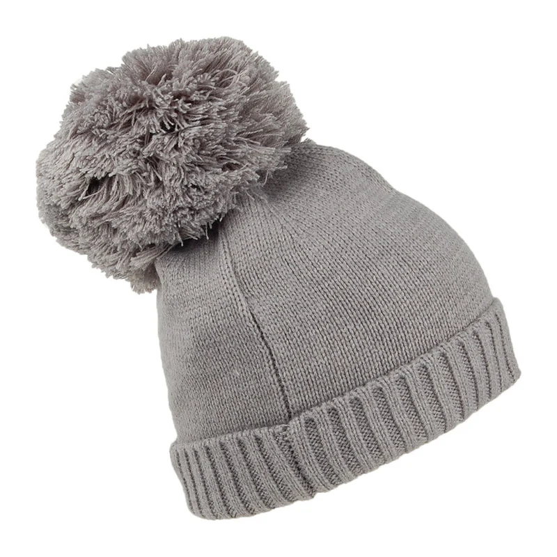 Bonnet à Pompon Femme Logo Embroidery gris chiné TIMBERLAND
