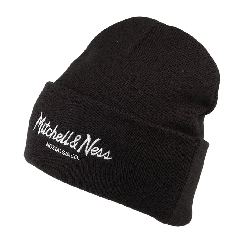 Bonnet Tricot à Revers Pinscript noir MITCHELL & NESS