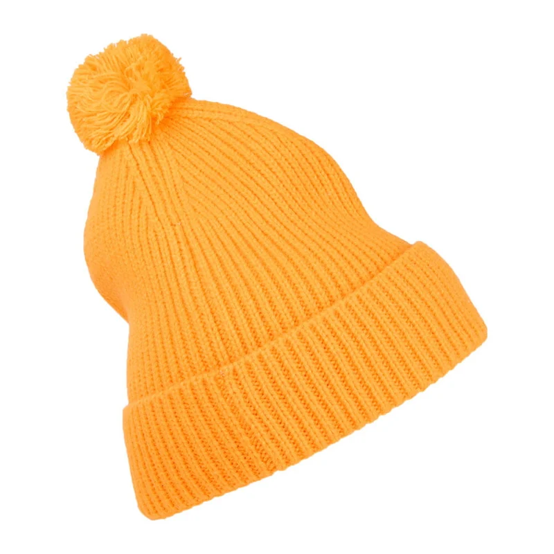Bonnet à Pompon Logo Box jaune THE NORTH FACE