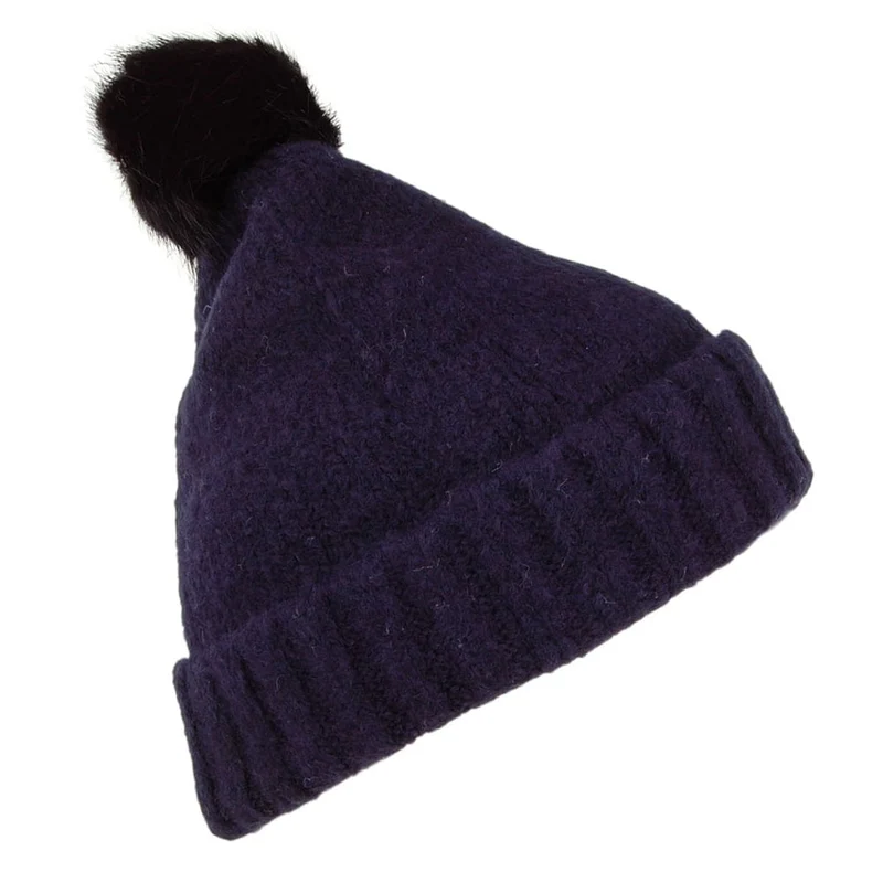 Bonnet à Pompon Snugwell bleu marine JOULES