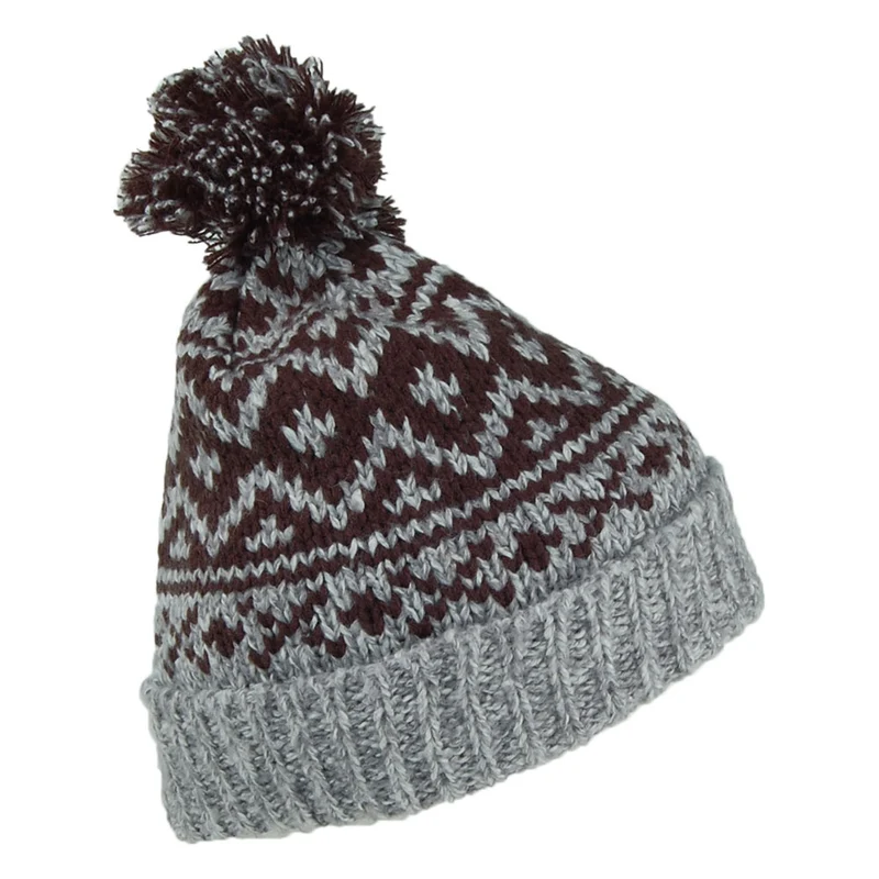Bonnet à Pompon Cartonn gris-marron BARTS