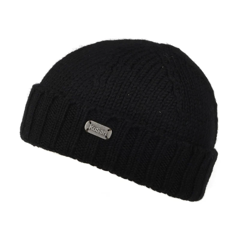 Bonnet Marin en Laine Mérinos noir KUSAN