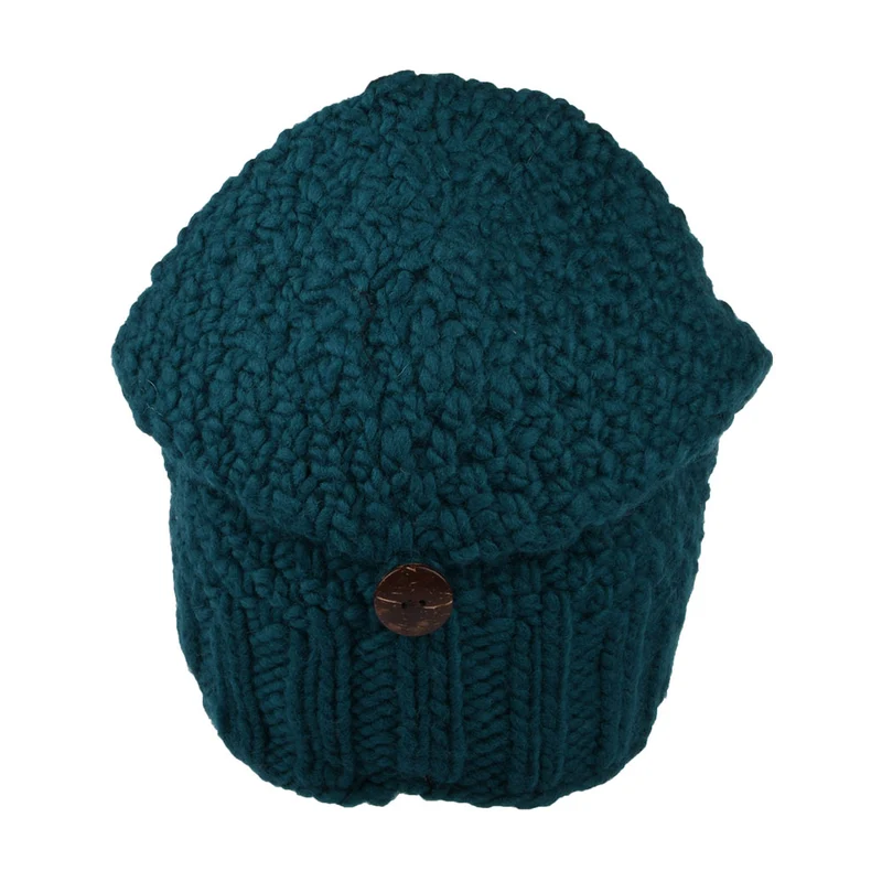 Bonnet Boutonné bleu sarcelle KUSAN