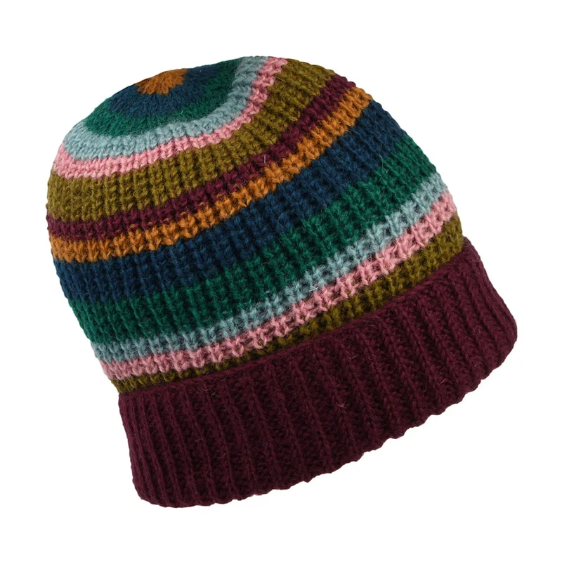 Bonnet à Revers Cardi Rib prune-multi KUSAN