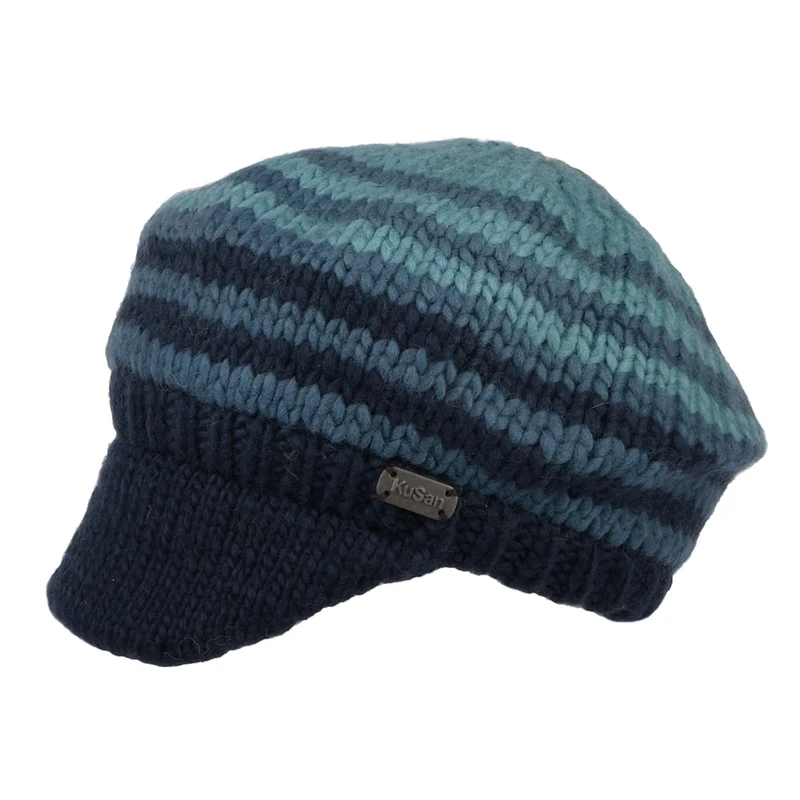 Bonnet à Visière Souple Point de Riz bleu-multi KUSAN