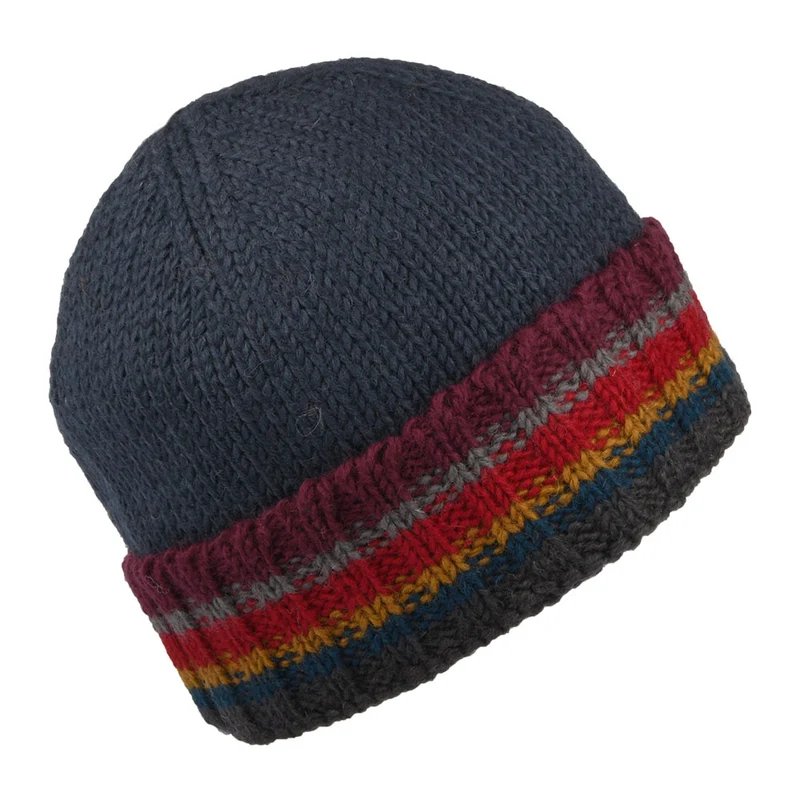 Bonnet Tricot à Revers bleu marine KUSAN